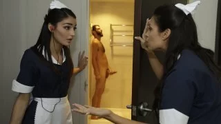Perverted Katana jerks off at the bathroom